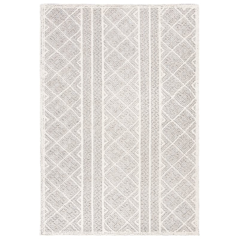 SAFAVIEH Handmade Trace Chiquita Wool/ Viscose Rug - 4' x 6' - Grey/Beige