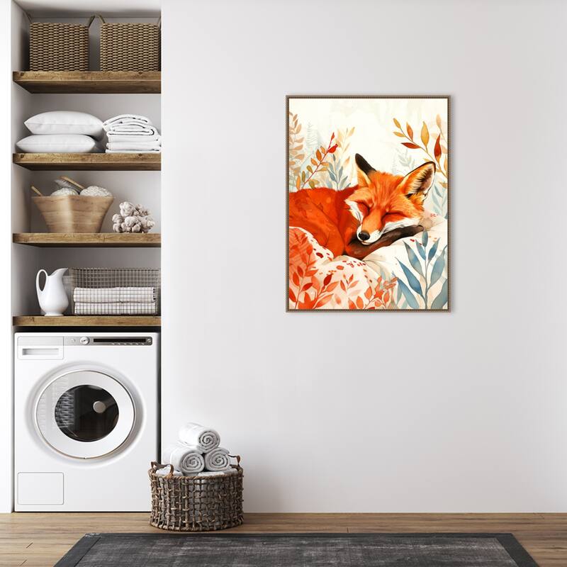 Napping Fox by Justyna Jaszke Framed Canvas Wall Art