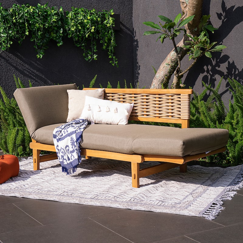 Cambridge Casual Auburn Teak Outdoor Sofa Daybed with Sunbrella Cushion