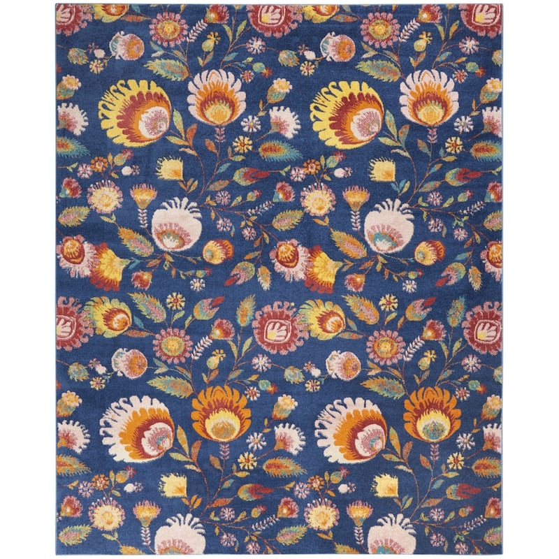 Power Loomed Floral Traditional Low Pile Area Rug