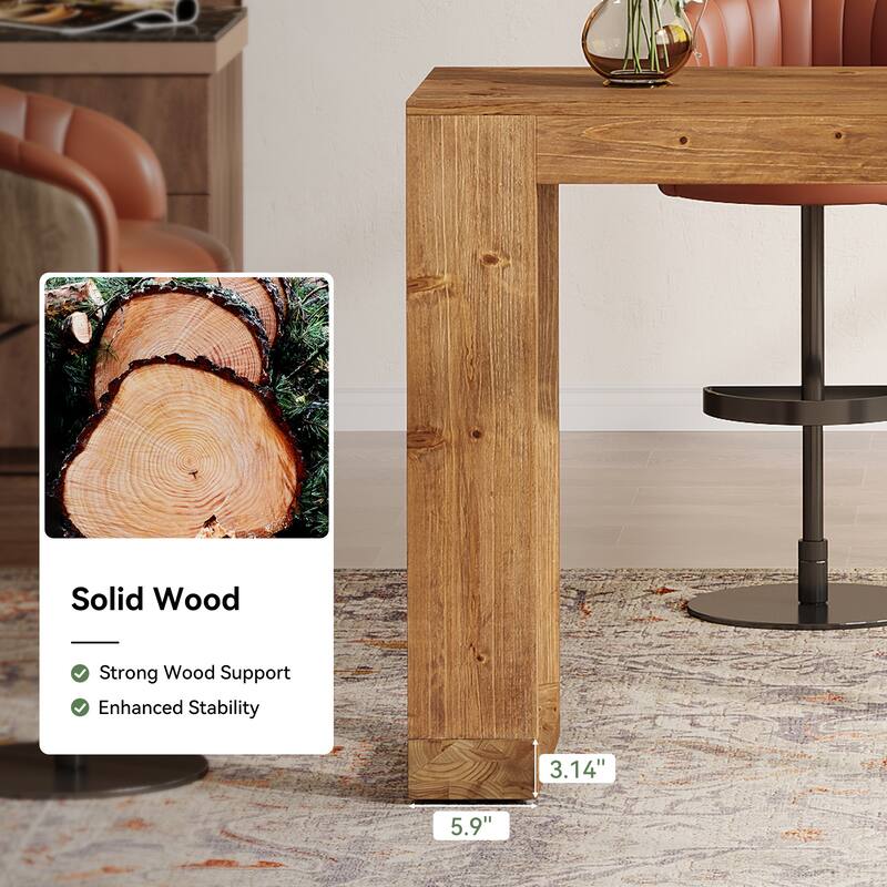 63-Inch Wood Bar Table