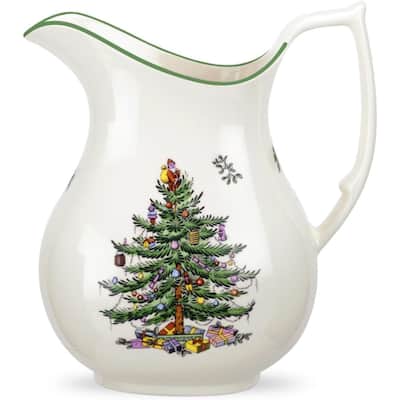 Spode Christmas Tree Pitcher - 7" D x 8" H