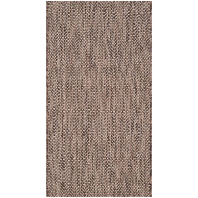 SAFAVIEH Courtyard Ilmur Indoor/ Outdoor Waterproof Patio Backyard Rug - 2'3" x 5' - Brown/Beige