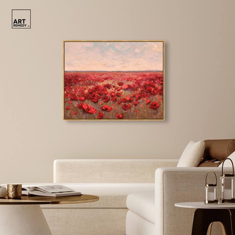Sea of Red Poppies I Canvas by Art Remedy
