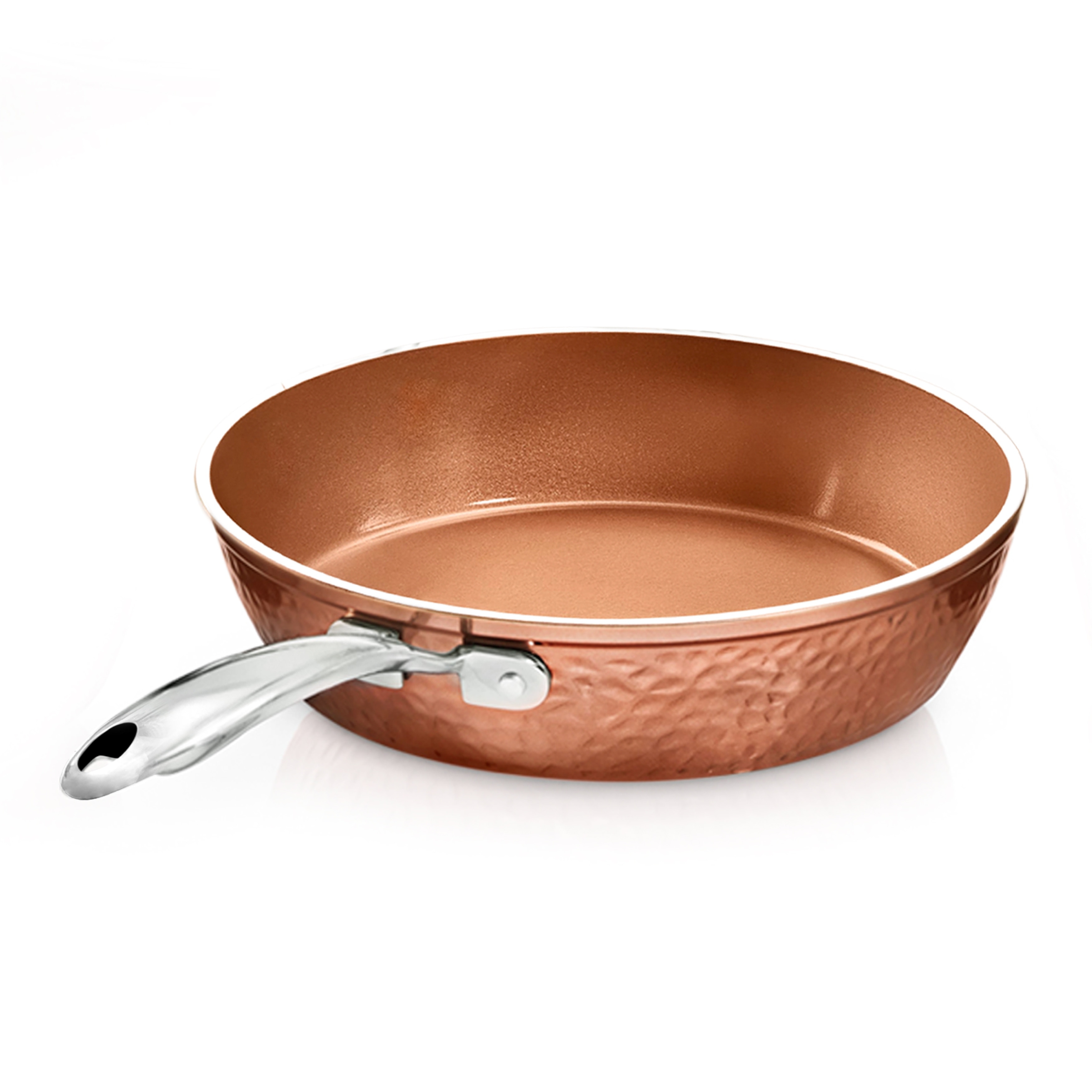 Gotham Steel Hammered 12" Nonstick Fry Pan with Stay Cool Handle - Copper