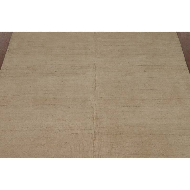 Gabbeh Oriental Area Rug Hand-Knotted Modern Beige Wool Carpet - 4'8" x 6'6"