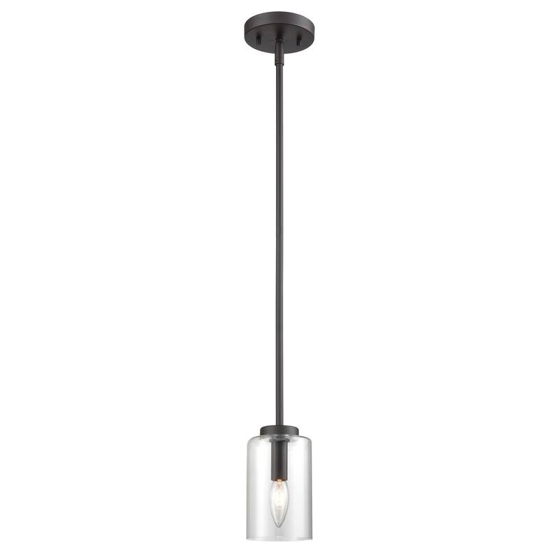 West End 4.75-inch Wide 1-Light Mini Pendant in Oil Rubbed Bronze - 4.75in W x 4.75in D x 45.25in H - Oil Rubbed Bronze
