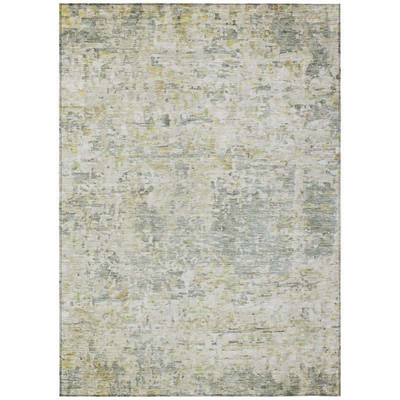 Machine Washable Indoor/ Outdoor Abstract Modern Chantille Rug