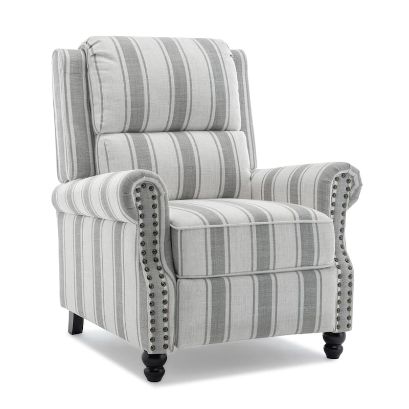 Nail-head Padded Seat Pushback Recliner Chair