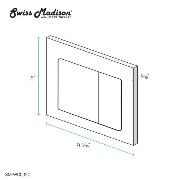 dimension image slide 3 of 8, Swiss Madison Wall Mount Toilet Actuator Flush Push button Plate