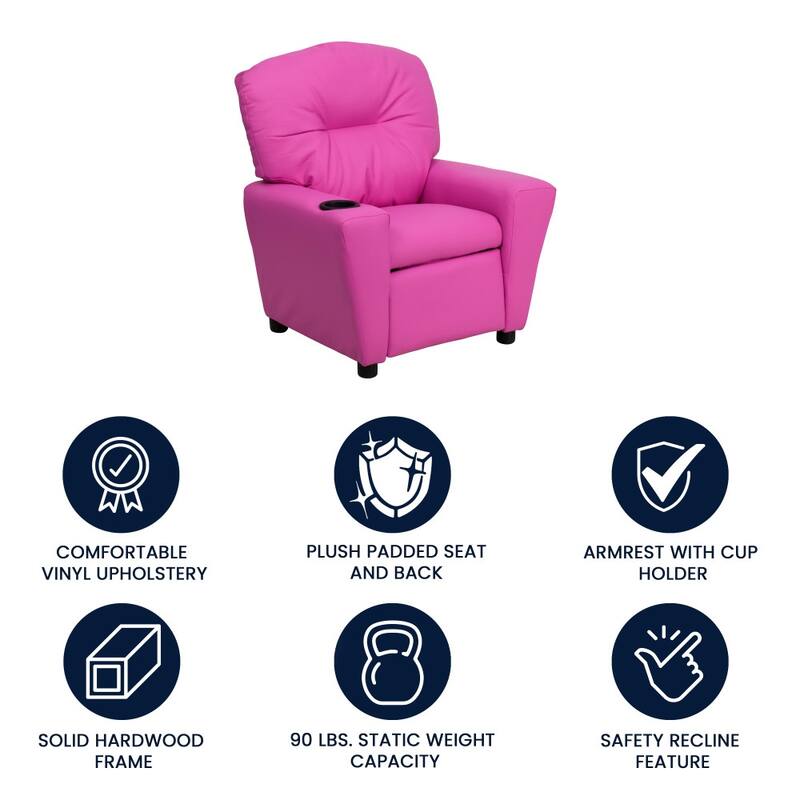Contemporary Kids Recliner with Cup Holder
