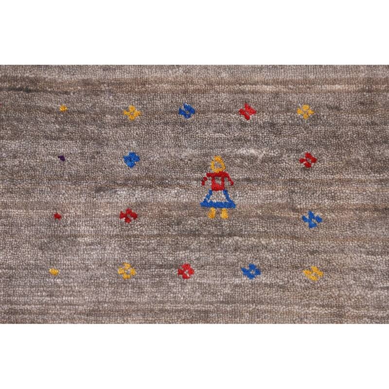 Earth Tone Gabbeh Square Area Rug Silk Carpet - 10'1" X 9'10"