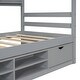 preview thumbnail 20 of 57, Wooden House-shaped Twin House Bed with Bedside Built-in Storage Shelves,Under Bed Storage,Kids and Baby