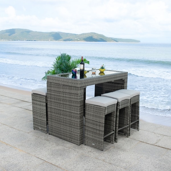 Shop Safavieh Outdoor Living Horus Dining Set On Sale Overstock 30740139