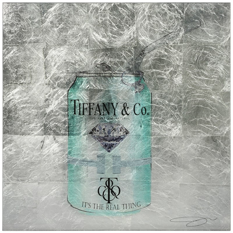 Fashion Drinks Reverse Printed Tempered Glass with Silver Leaf