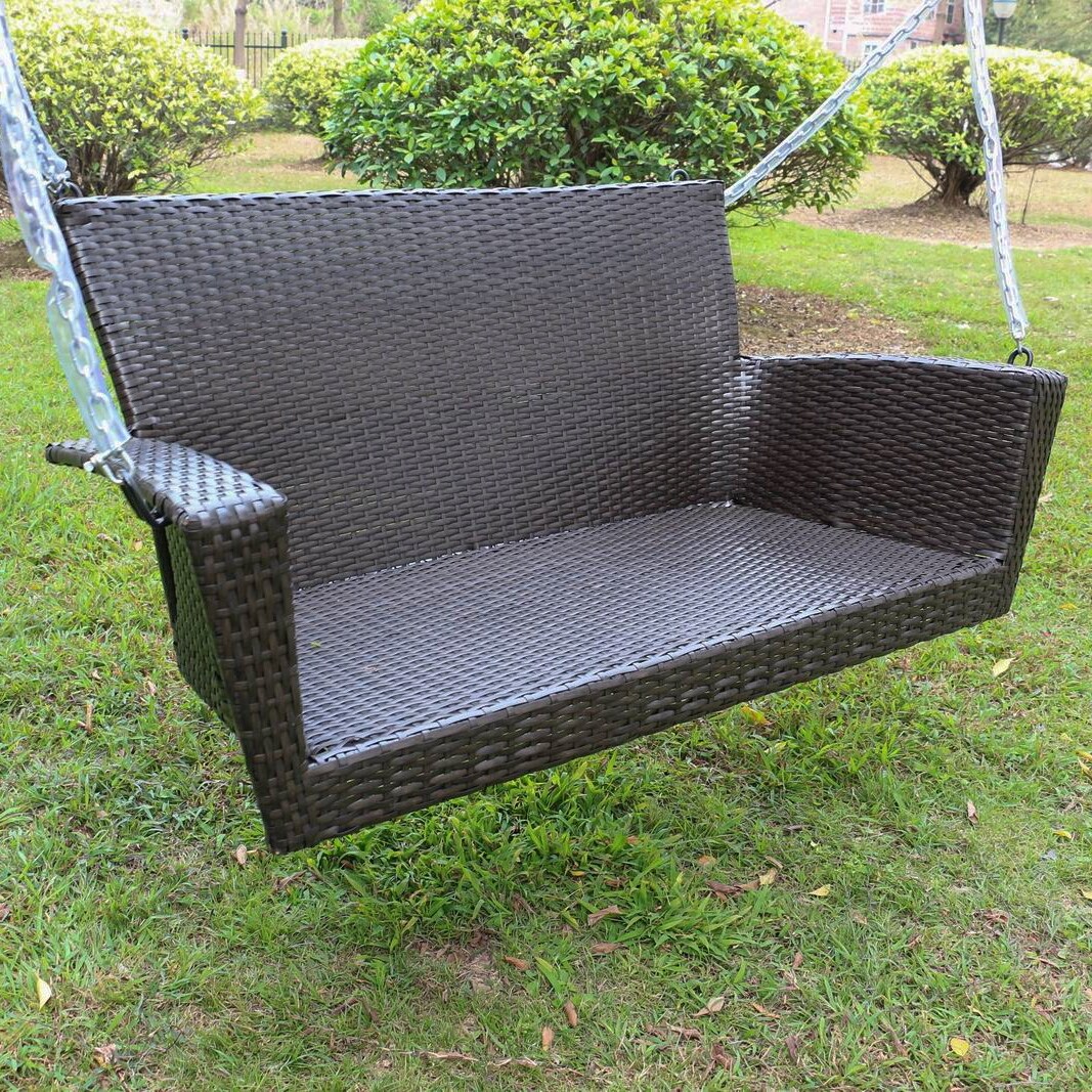 Shop Kingston Contemporary Resin Wicker Porch Swing On Sale