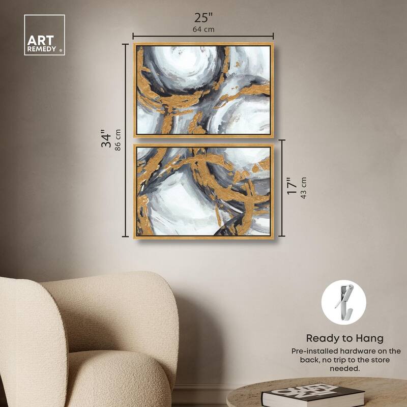 Love Circles Canvas Set of 2 by Art Remedy