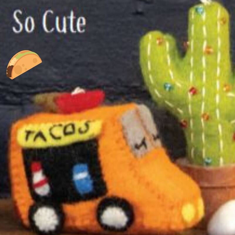 Handmade Felt Taco Truck Ornament