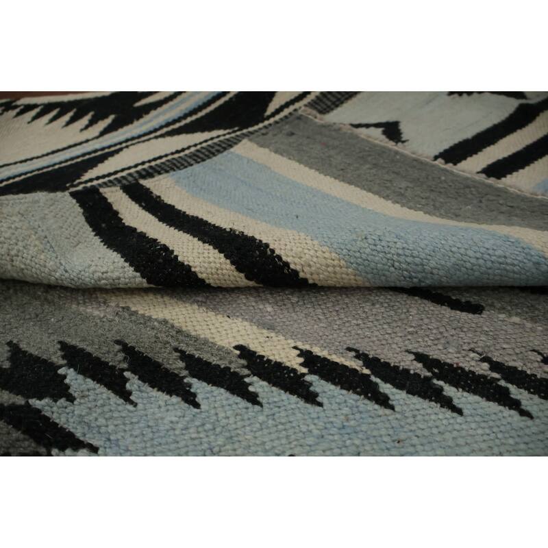 Hand Woven Oriental 100% Wool Carpet Southwestern Tribal Multi-Colored Kilim Area Rug - 10' 3'' X 8' 1''
