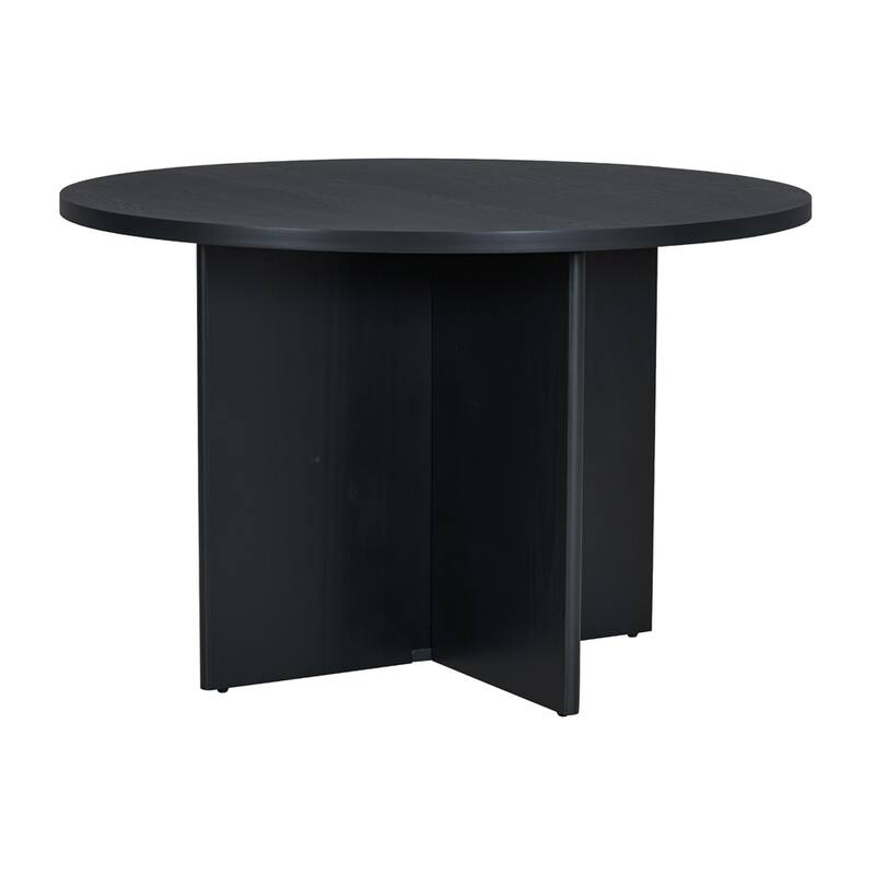 5-Piece Round Dining Table Set with 4 Upholstered Dining Chairs