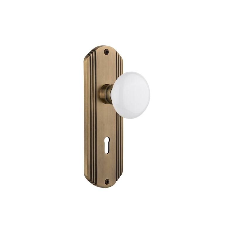 Nostalgic Warehouse Vintage White Porcelain Privacy Door Knob Set with