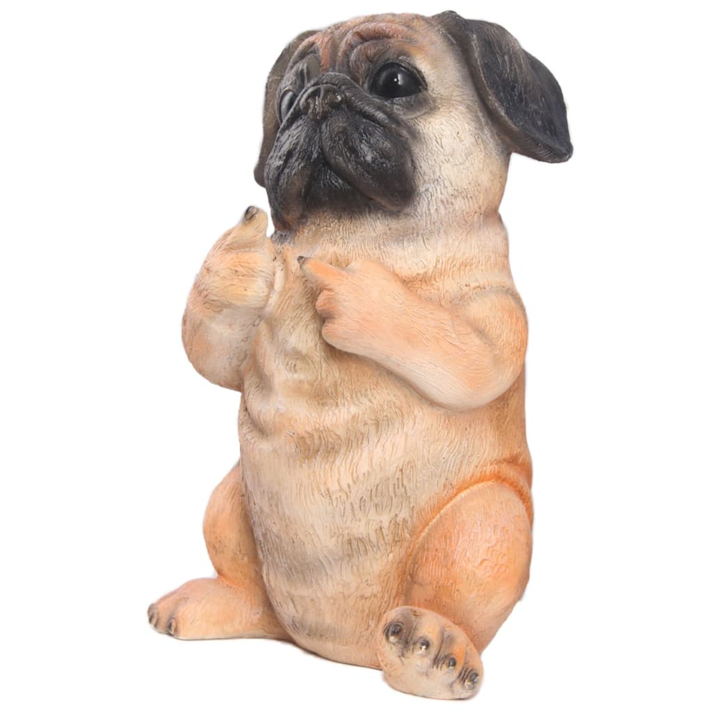 11" Sitting Pug Puppy Outdoor Garden Statue