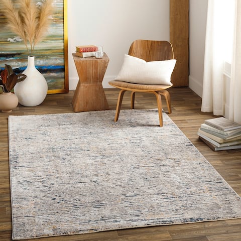 Wrexham Abstract Gray Blue Area Rug