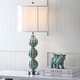 preview thumbnail 2 of 10, SAFAVIEH Lighting Stephanie 28-Inch Ceramic Table Lamp Set of 2 - 12" x 12" x 28"
