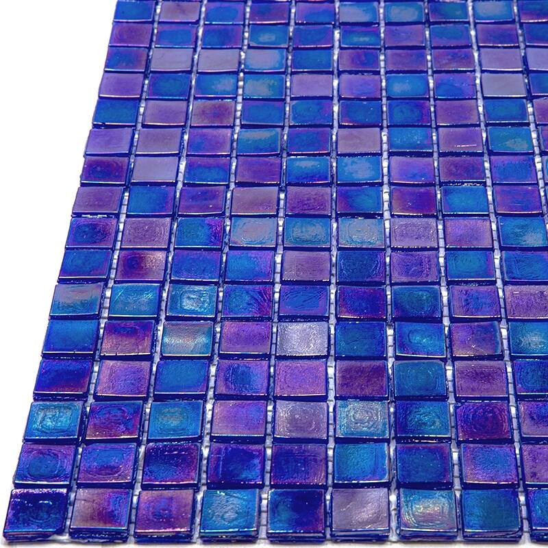 Apollo tile 12" x 12" Skosh Glossy Shimmer Cobalt Blue Glass Tile (18.69 sq ft/case) - 20 Pack