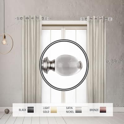 InStyleDesign Raldo 1" Side Curtain Rod 12-20 inch long (Set of 2) - 12 to 20 inches