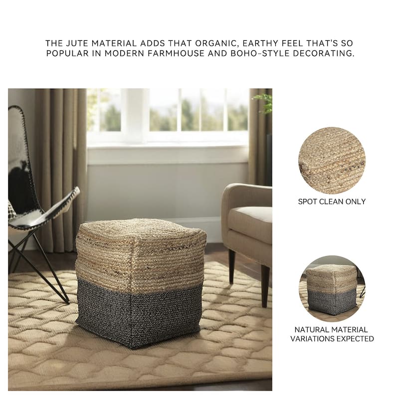 Signature Design by Ashley Sweed Valley Natural/Black Pouf