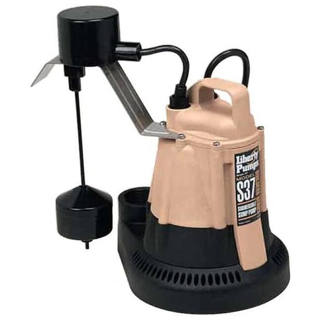 Liberty Pumps Builders 1/3 HP Submersible Sump Pump with Vertical - Natural