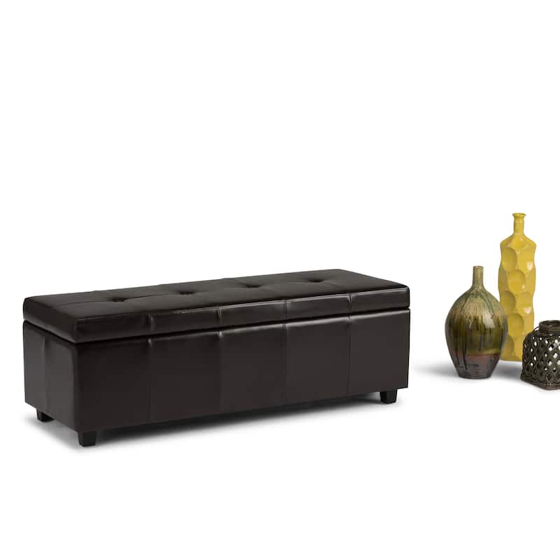 WYNDENHALL Cambridge 48 inch Wide Contemporary Rectangle Storage Ottoman