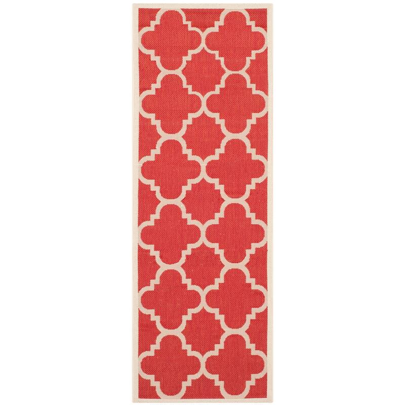 SAFAVIEH Courtyard Maryanne Indoor/ Outdoor Waterproof Patio Backyard Rug - 2'3" x 6'7" Runner - Red