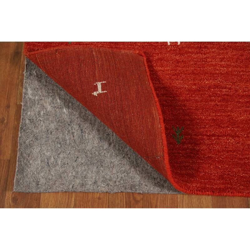 Tribal Gabbeh Indian Runner Rug Hand-Knotted Modern Wool Carpet - 2'8" x 9'10"