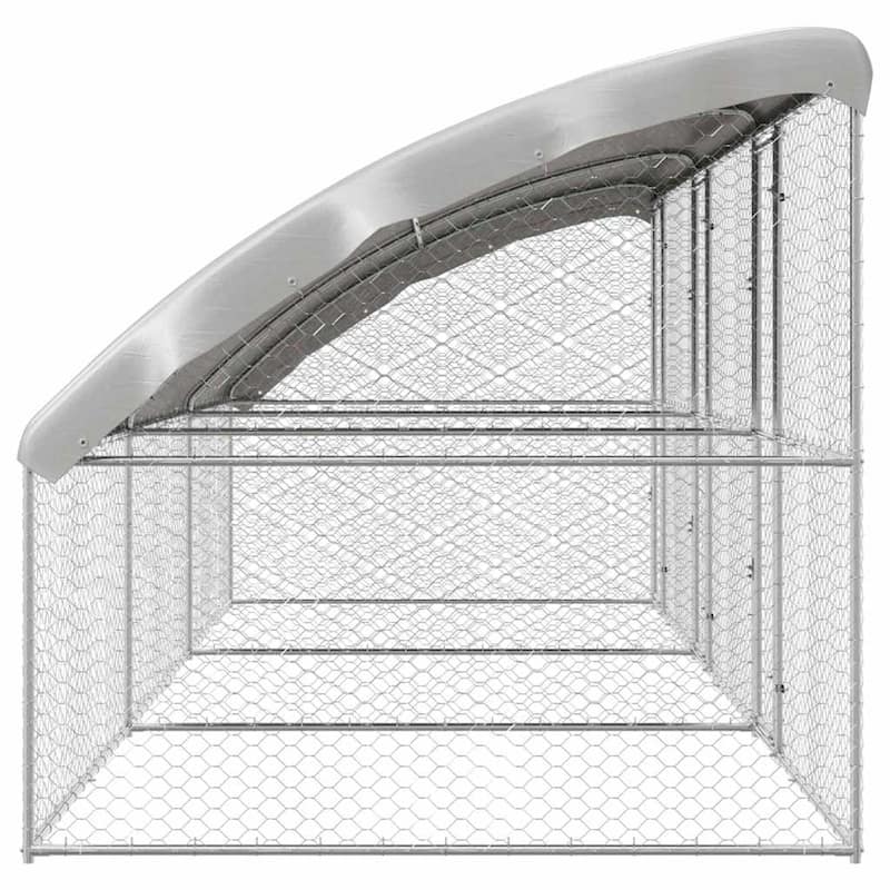 vidaXL Dog Kennel 2 pcs Silver Steel