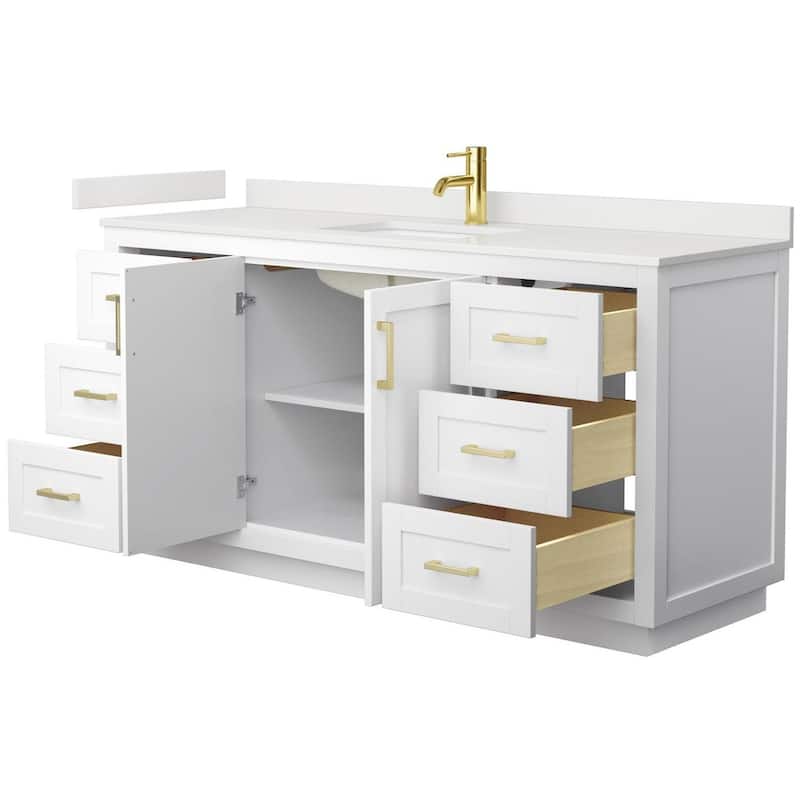 Wyndham Collection WCF292966S-QTZ-UNSMXX Miranda 66" Free Standing