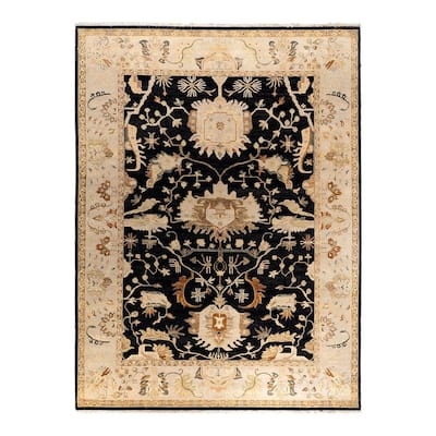 Kashan One-of-a-Kind Handmade Area Rug, Black - 9' 1" x 12' 2"