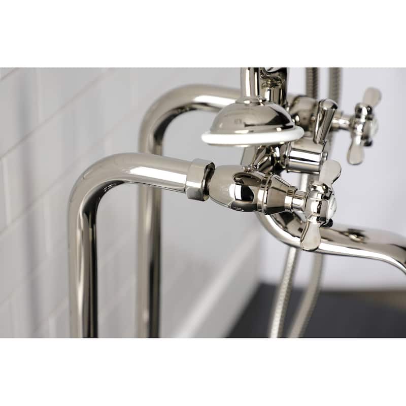 Essex Freestanding Clawfoot Tub Faucet Package with Supply Line in Matte Black