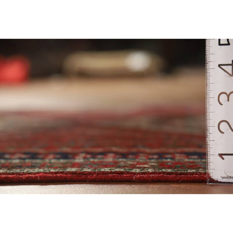 Hand Knotted Oriental 100% Wool Carpet Traditional Geometric Red Sirjan Area Rug - 4' 8'' X 3' 3''