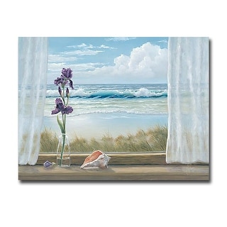 Irises on Windowsill by Georgia Janisse Gallery Wrapped Canvas Giclee ...