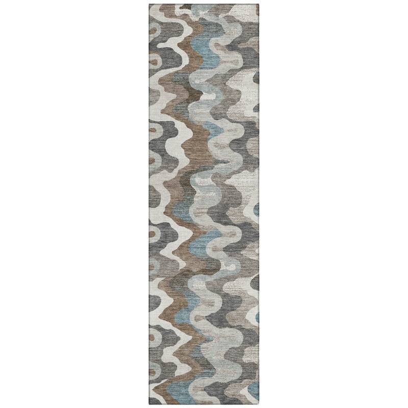 Machine Washable Indoor/ Outdoor Modern Mason Chantille Rug