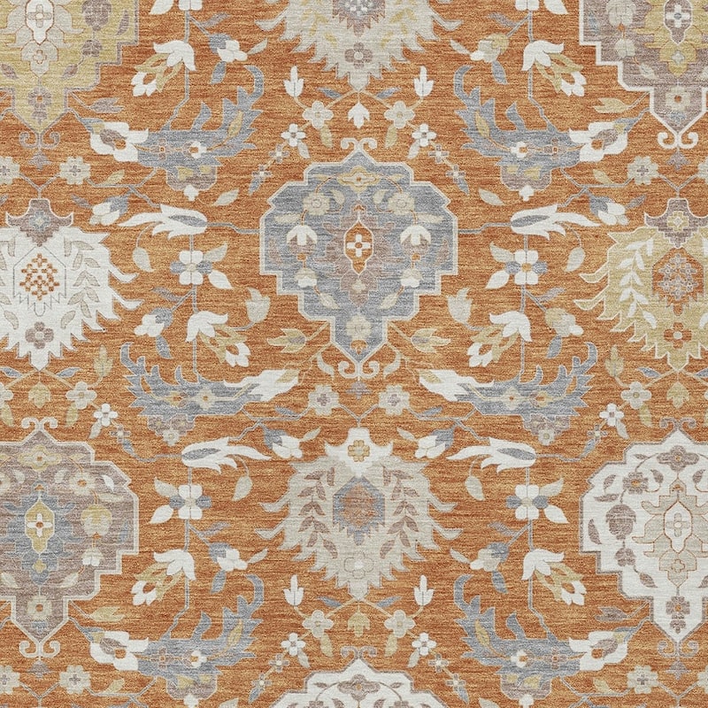 HomeRoots Damask Traditional Rectangle Outdoor Rug