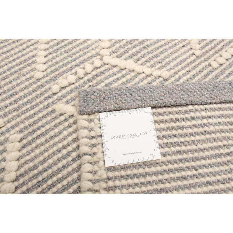 ECARPETGALLERY Braid weave Sienna Grey Wool Rug - 4'11 x 8'2