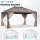 preview thumbnail 18 of 142, Outdoor Hardtop Gazebo Pergola w Galvanized Steel Roof and Aluminum Frame, Prime Curtains and nettings include