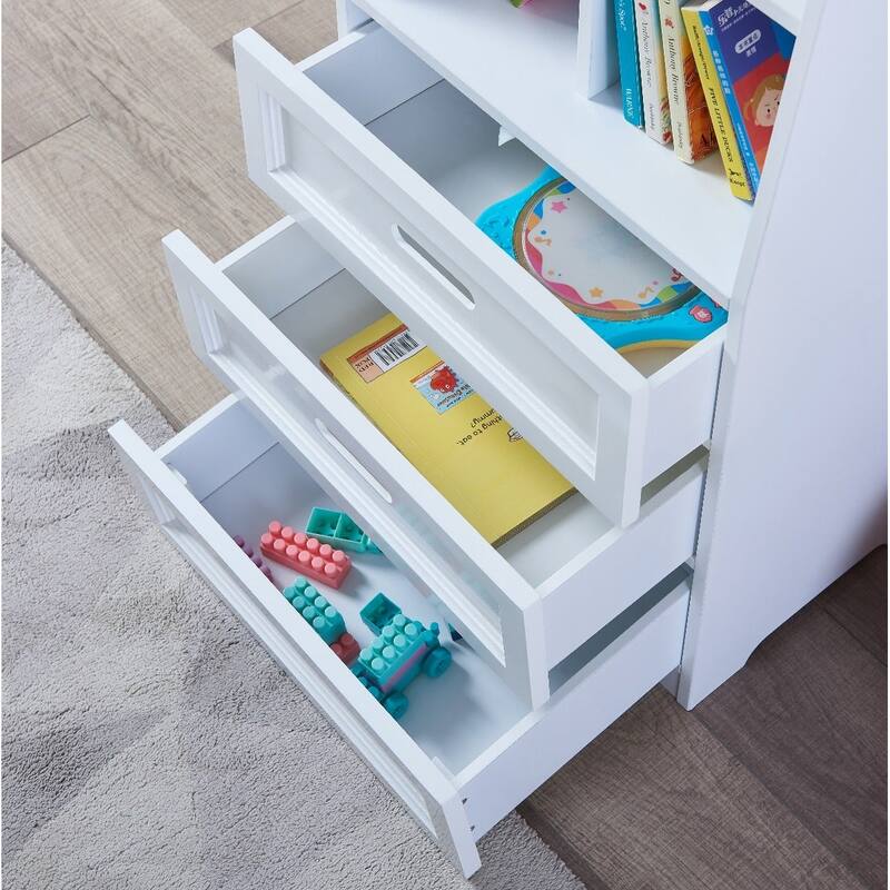 Kids Funnel White Bookcase Book Shelf Storage