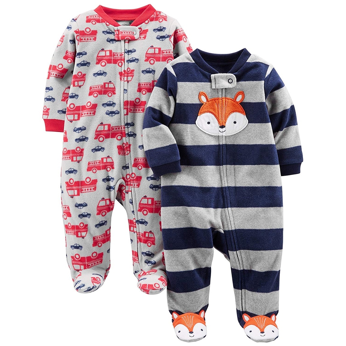 2er-Pack Simple Joys by Carters Baby-M/ädchen 2-Pack Fleece Footed Sleep and Play