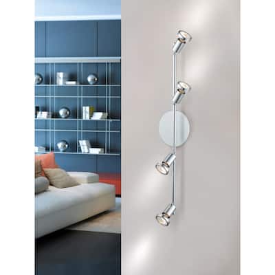 Eglo Buzz 4-Light Wall Track Light with Chrome Finish