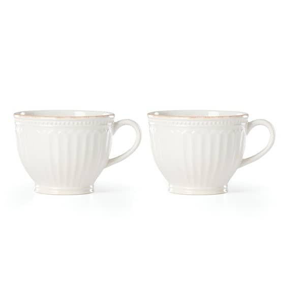 Lenox French Perle Groove 2-Piece Latte Mug Set White