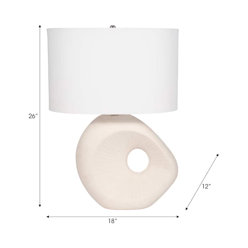 Sagebrook Home 26" Beige Ceramic & Iron Table Lamp - 18" x 12" x 26"